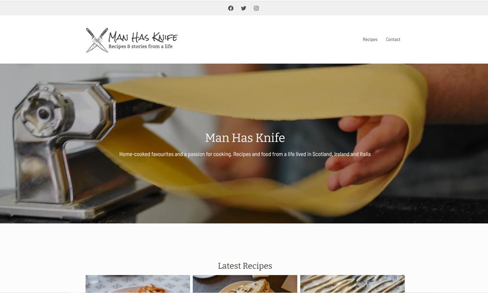 manhasknife.com personal recipe blog posts